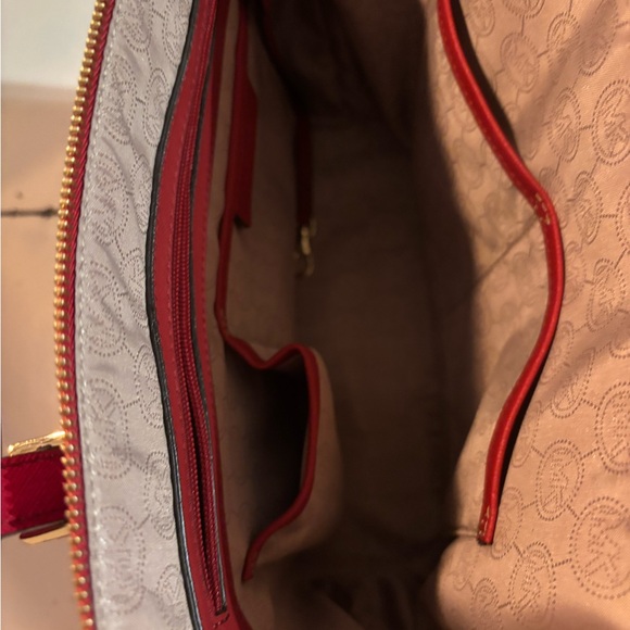 Michael Kors Red Jet Set Travel Tote - Picture 4 of 5